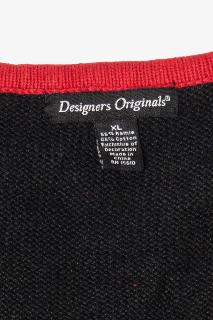 Vintage Black Designers Originals Birds Ugly Christmas Vest (2000s)