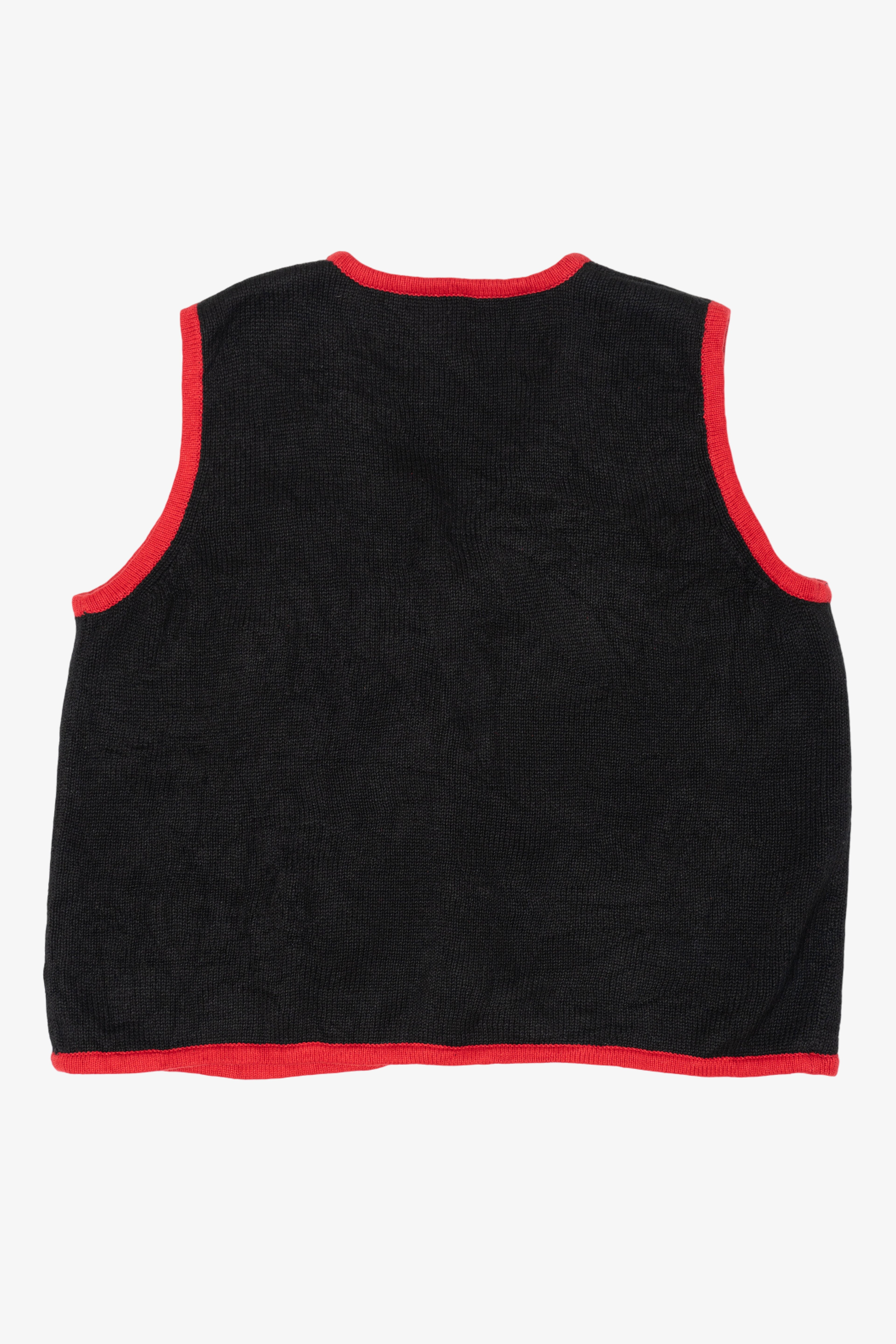 Vintage Black Designers Originals Birds Ugly Christmas Vest (2000s)