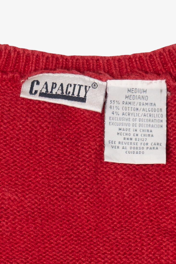 Vintage Red Capacity Ugly Christmas Vest (1990s)