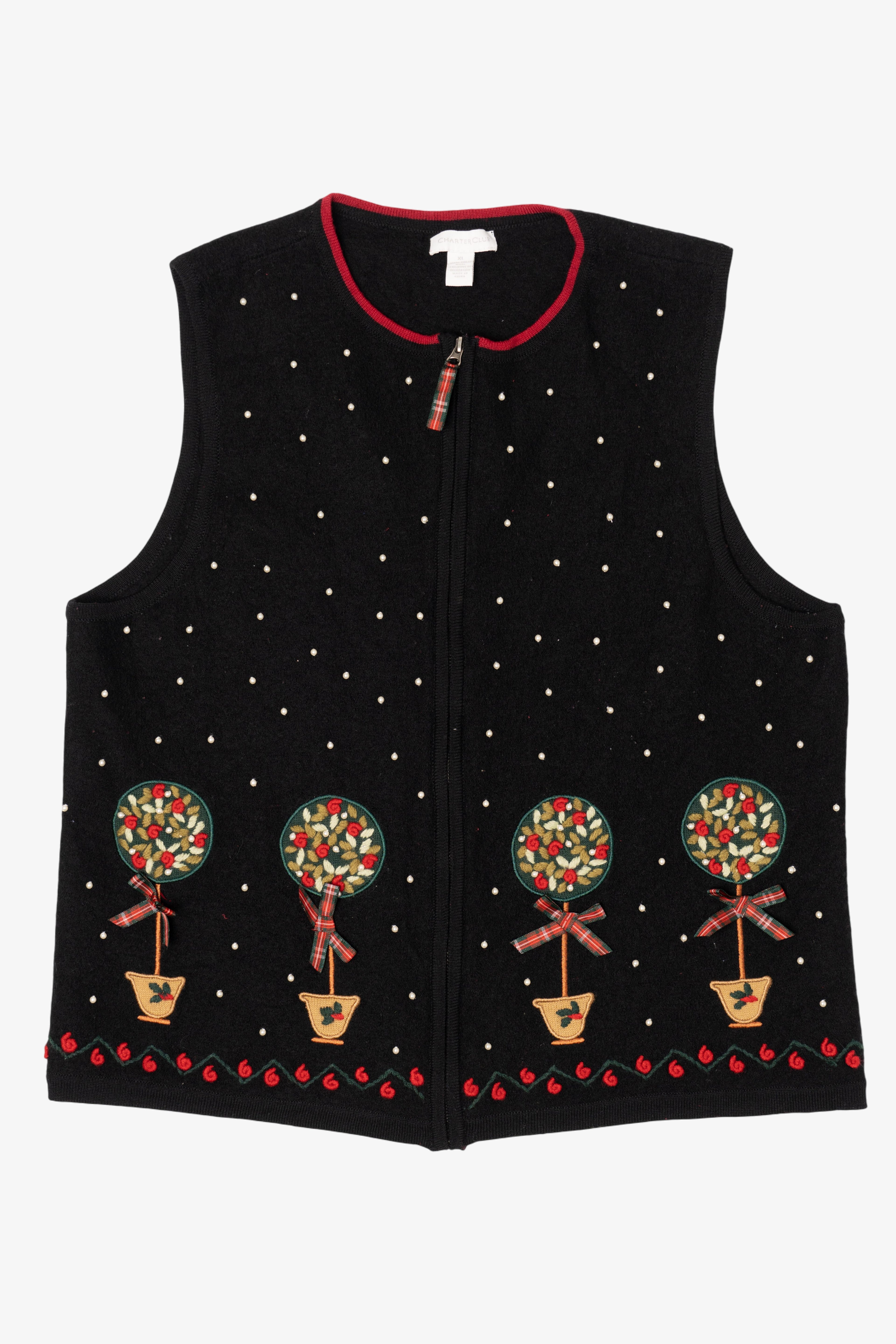 Vintage Black Charter Club Ugly Christmas Vest (2000s)