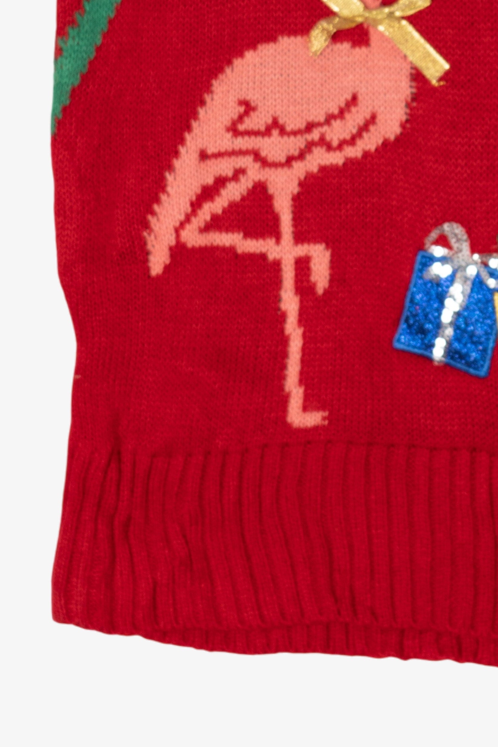 Modern Red Flamingo Ugly Christmas Vest (2010s)