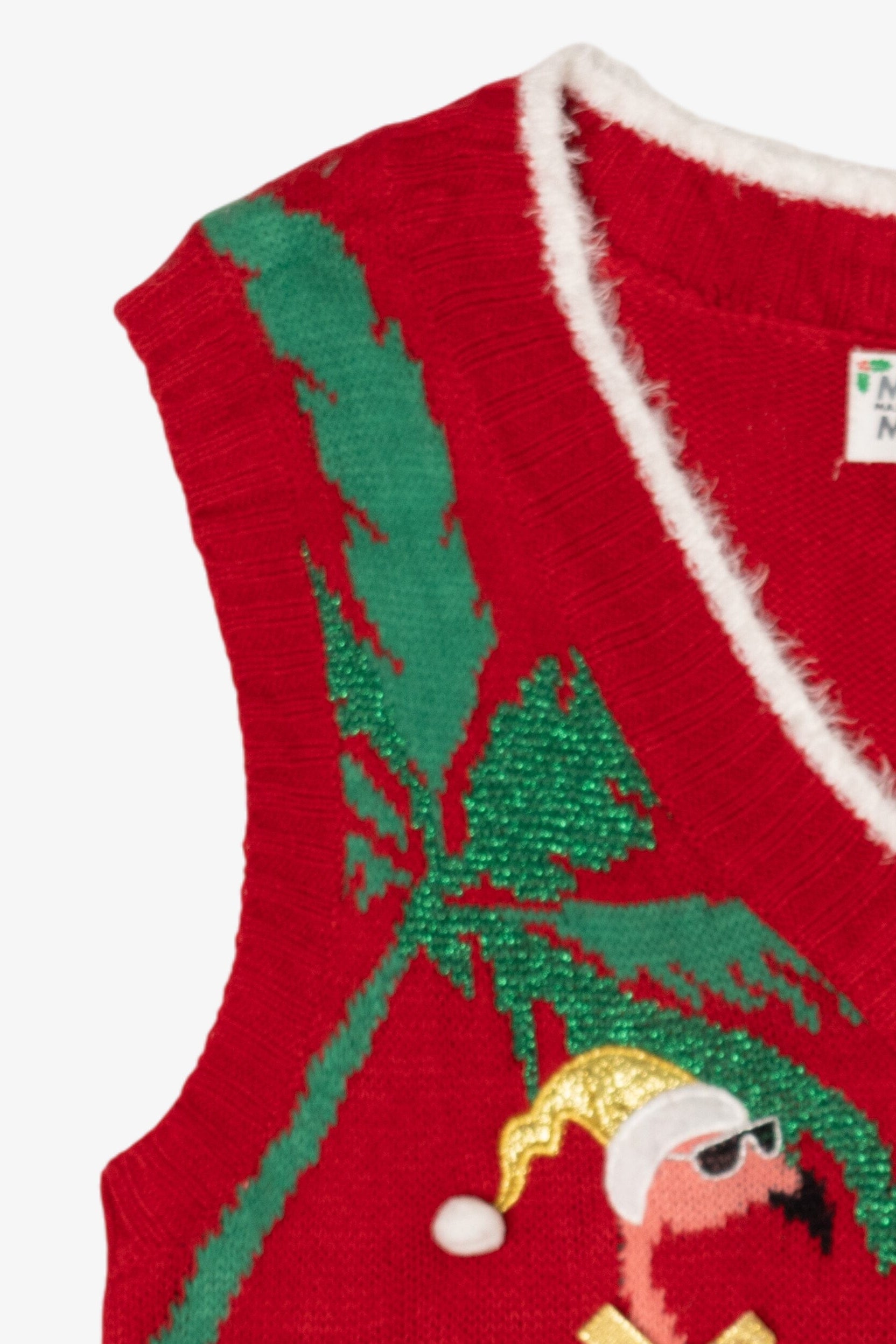 Modern Red Flamingo Ugly Christmas Vest (2010s)