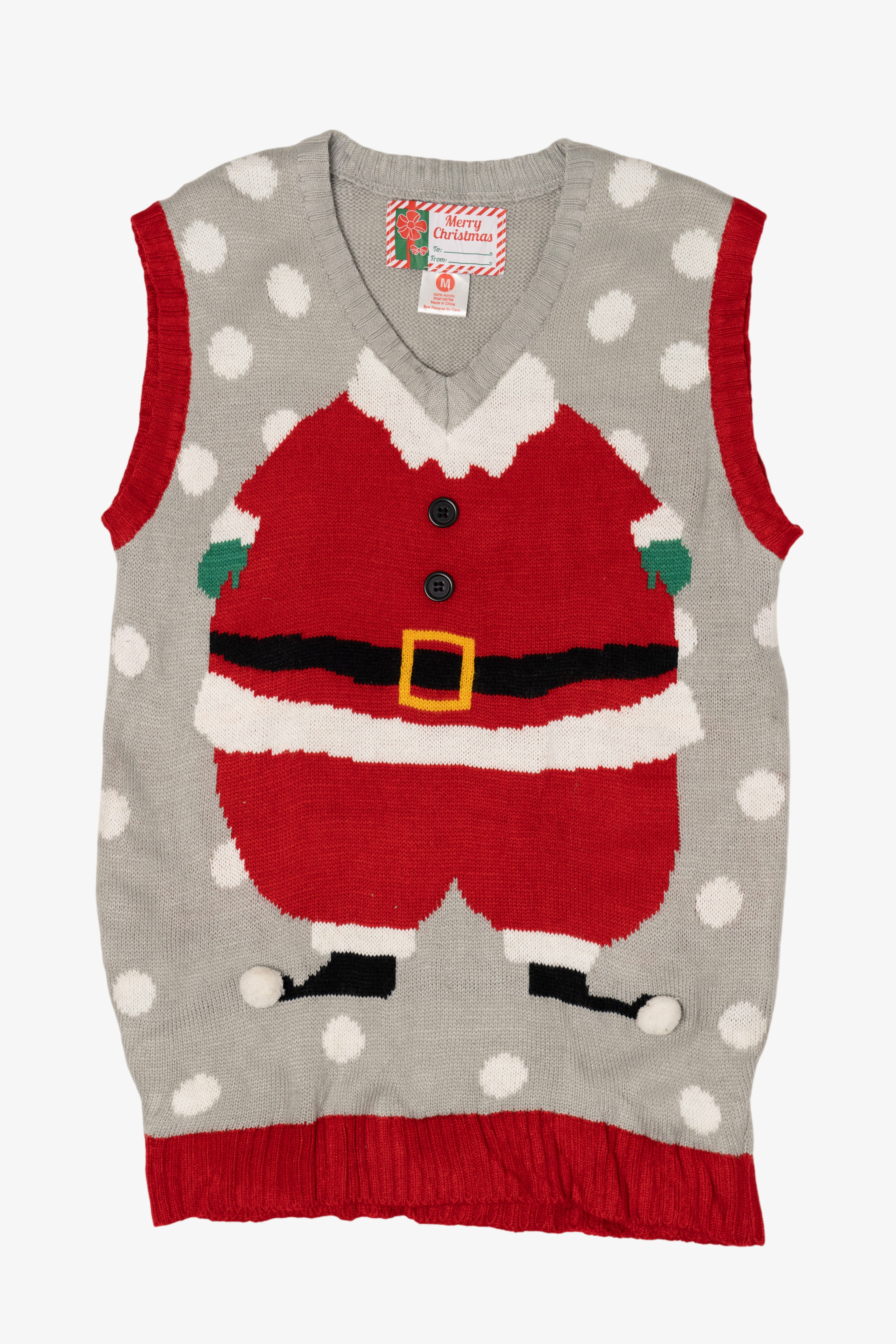Modern Gray Santa Body Ugly Christmas Vest (2010s)