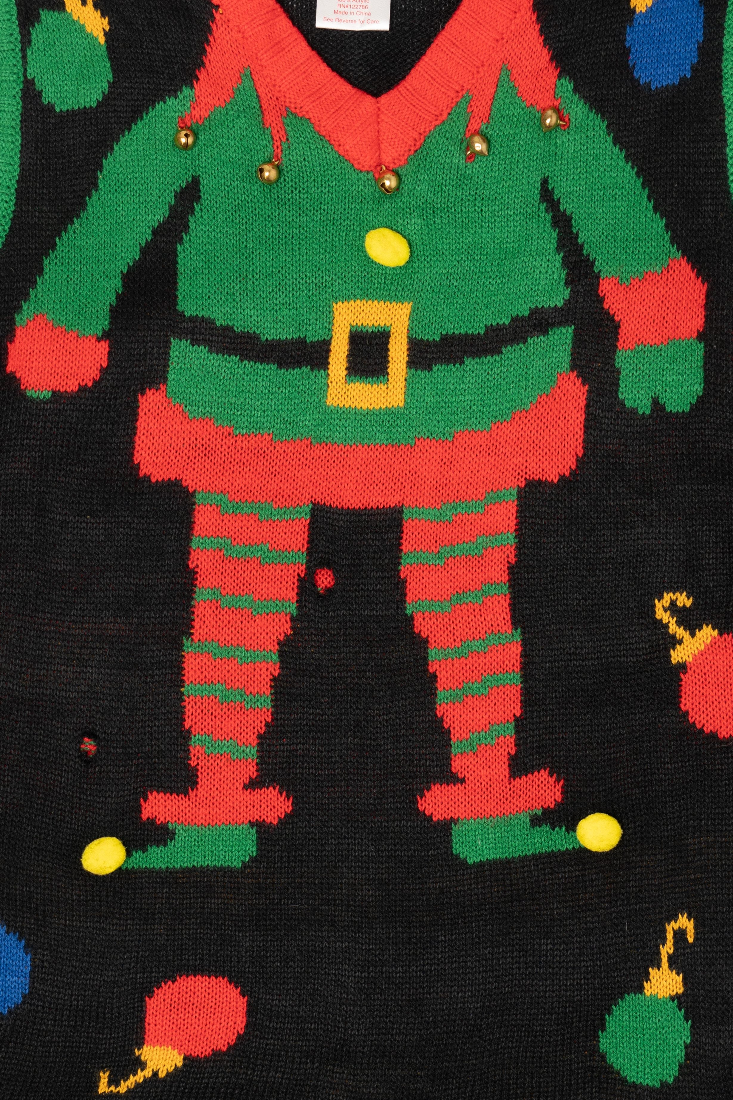 Modern Black Elf Body Ugly Christmas Vest (2010s)