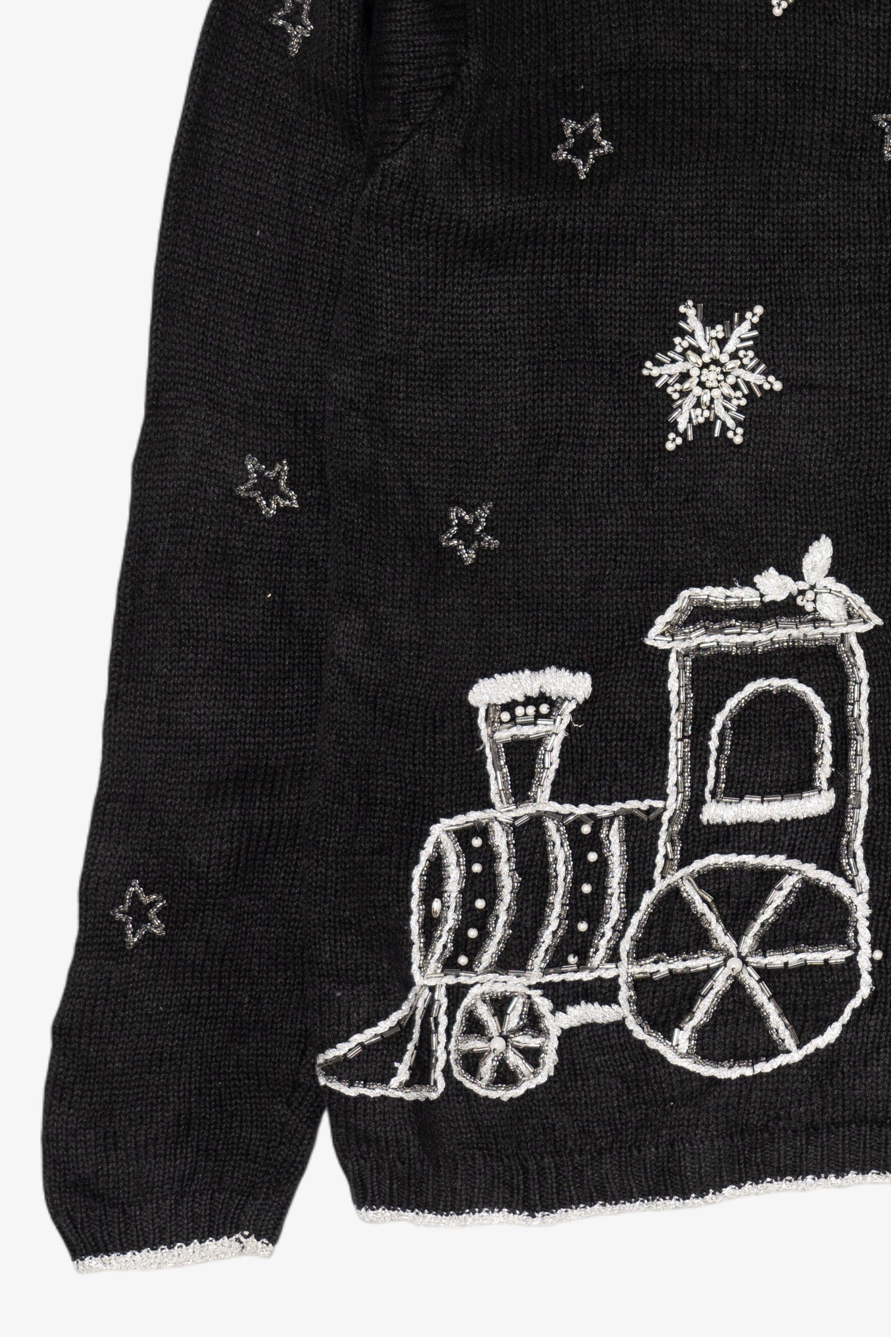 Vintage Black Victoria Jones Train Ugly Christmas Pullover (1990s)