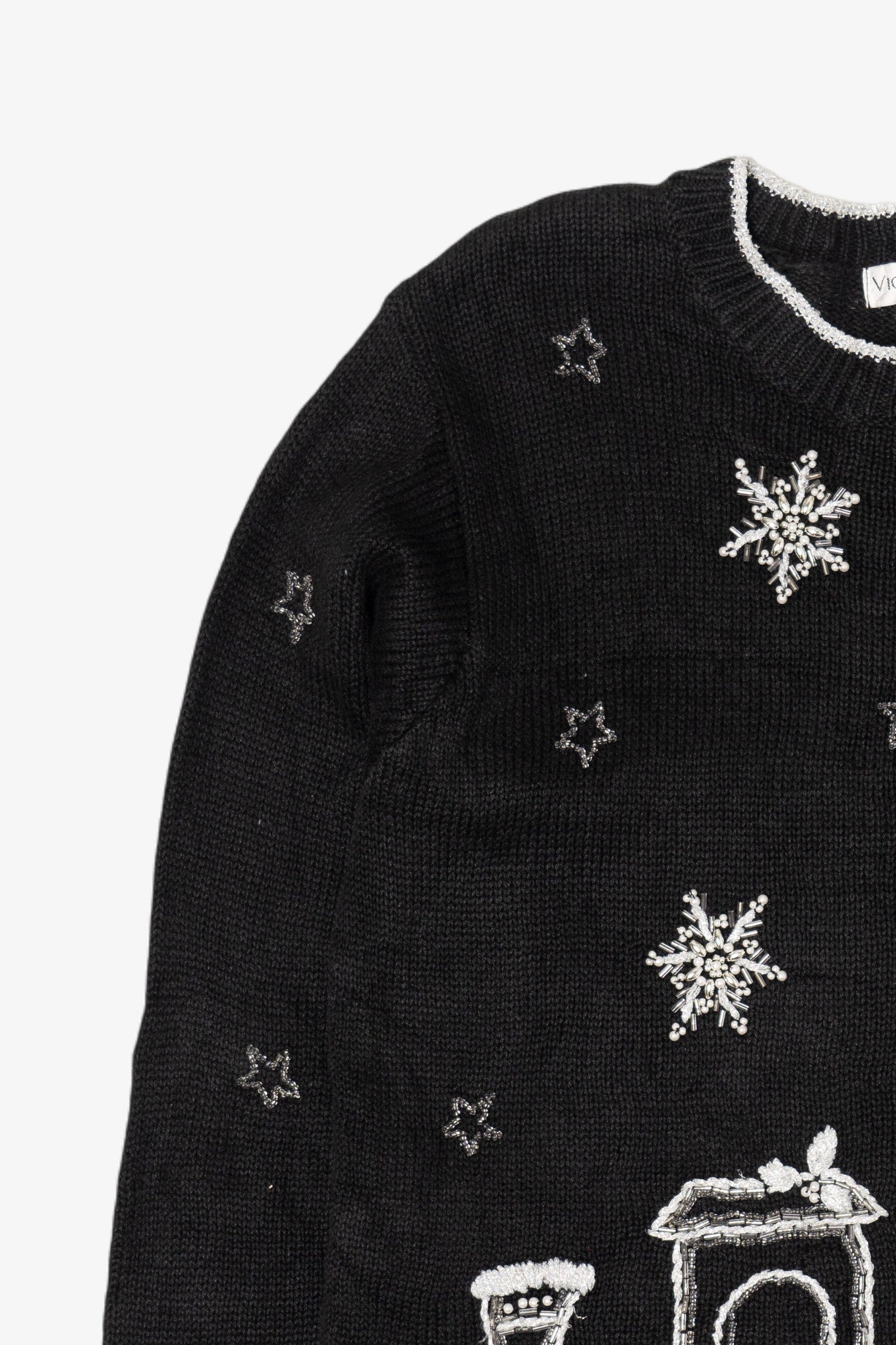 Vintage Black Victoria Jones Train Ugly Christmas Pullover (1990s)