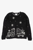 Vintage Black Victoria Jones Train Ugly Christmas Pullover (1990s)