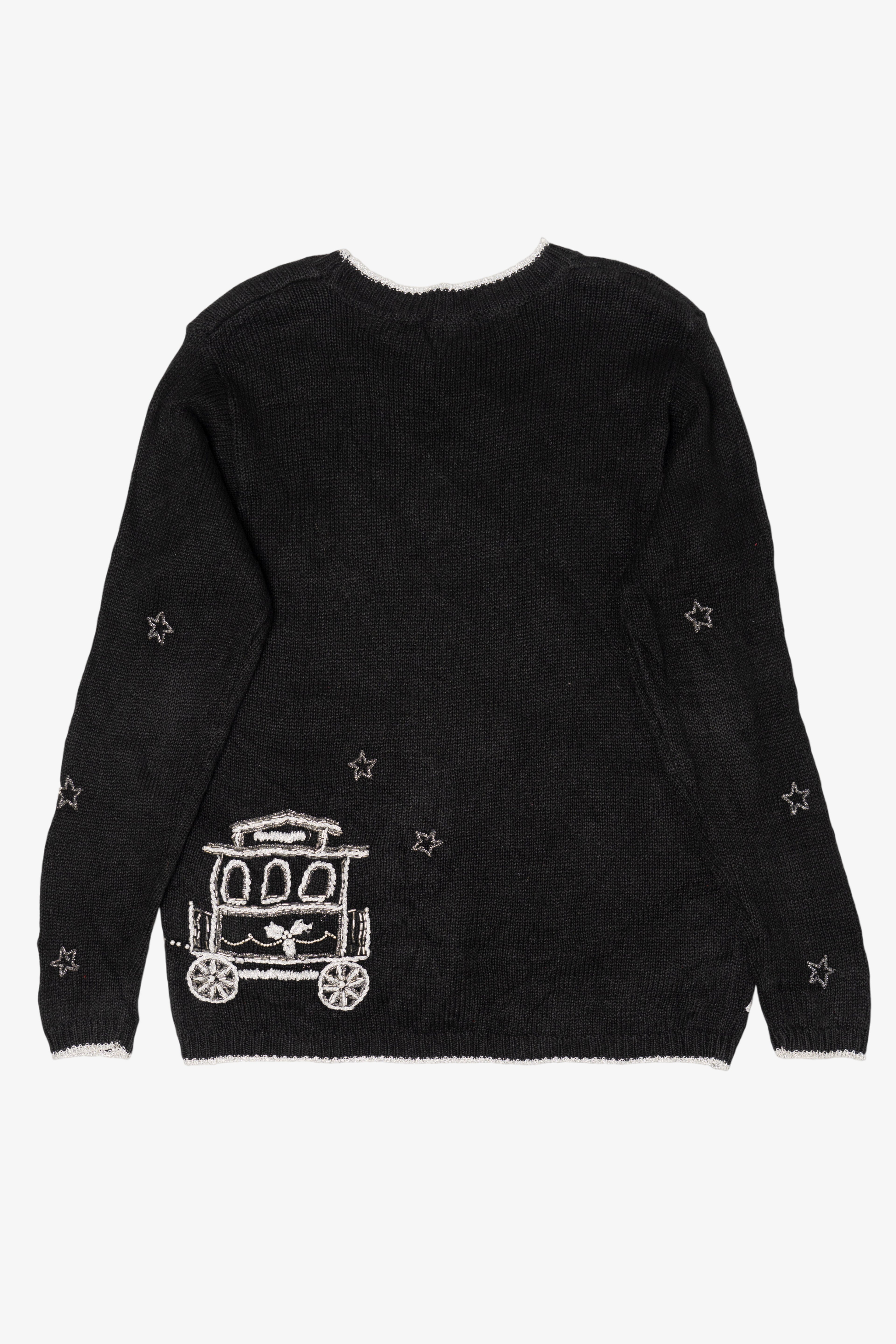 Vintage Black Victoria Jones Train Ugly Christmas Pullover (1990s)