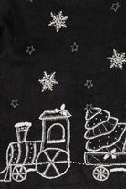 Vintage Black Victoria Jones Train Ugly Christmas Pullover (1990s)