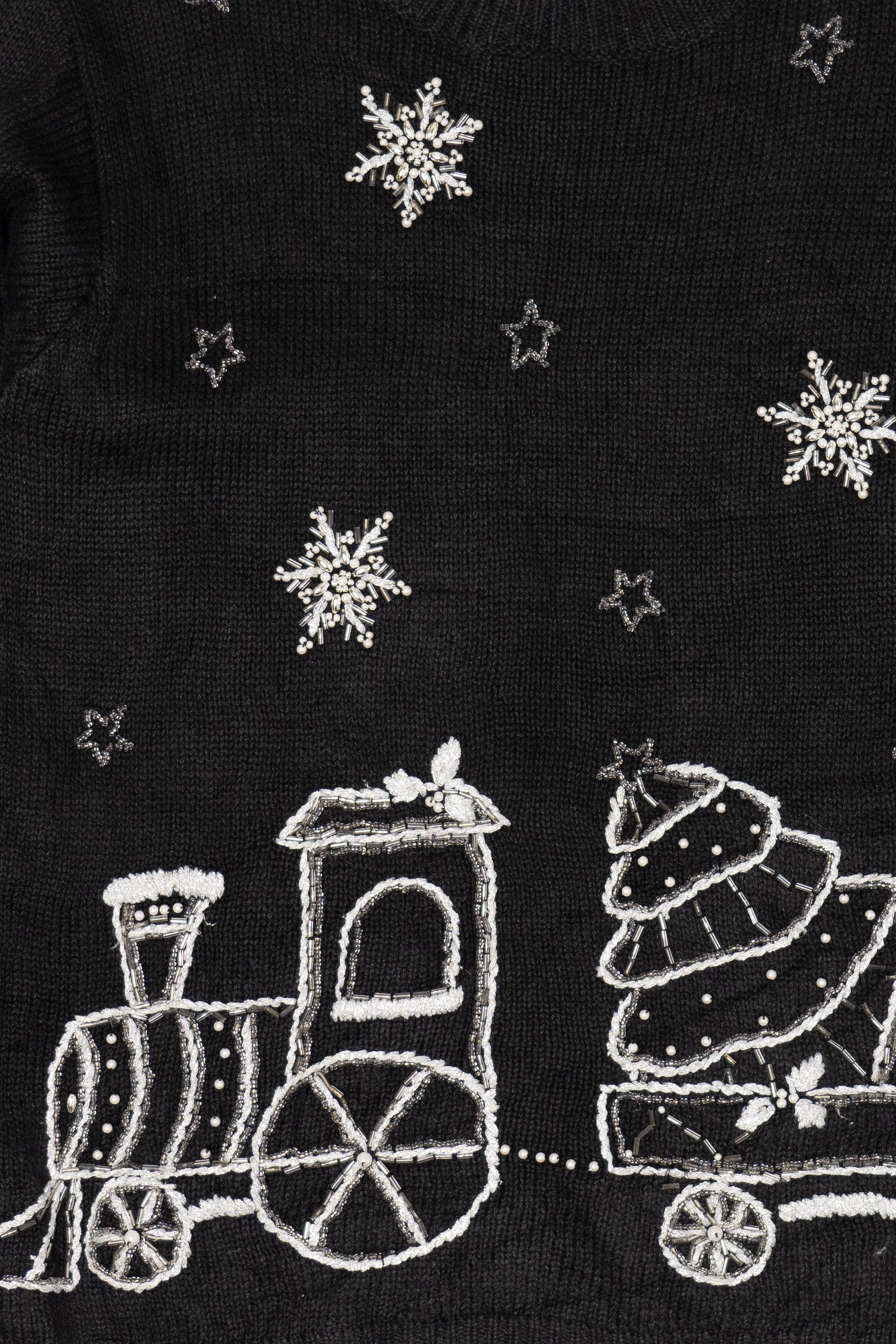 Vintage Black Victoria Jones Train Ugly Christmas Pullover (1990s)