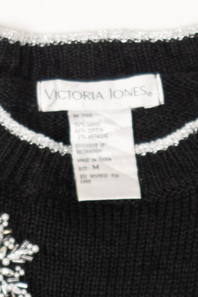 Vintage Black Victoria Jones Train Ugly Christmas Pullover (1990s)