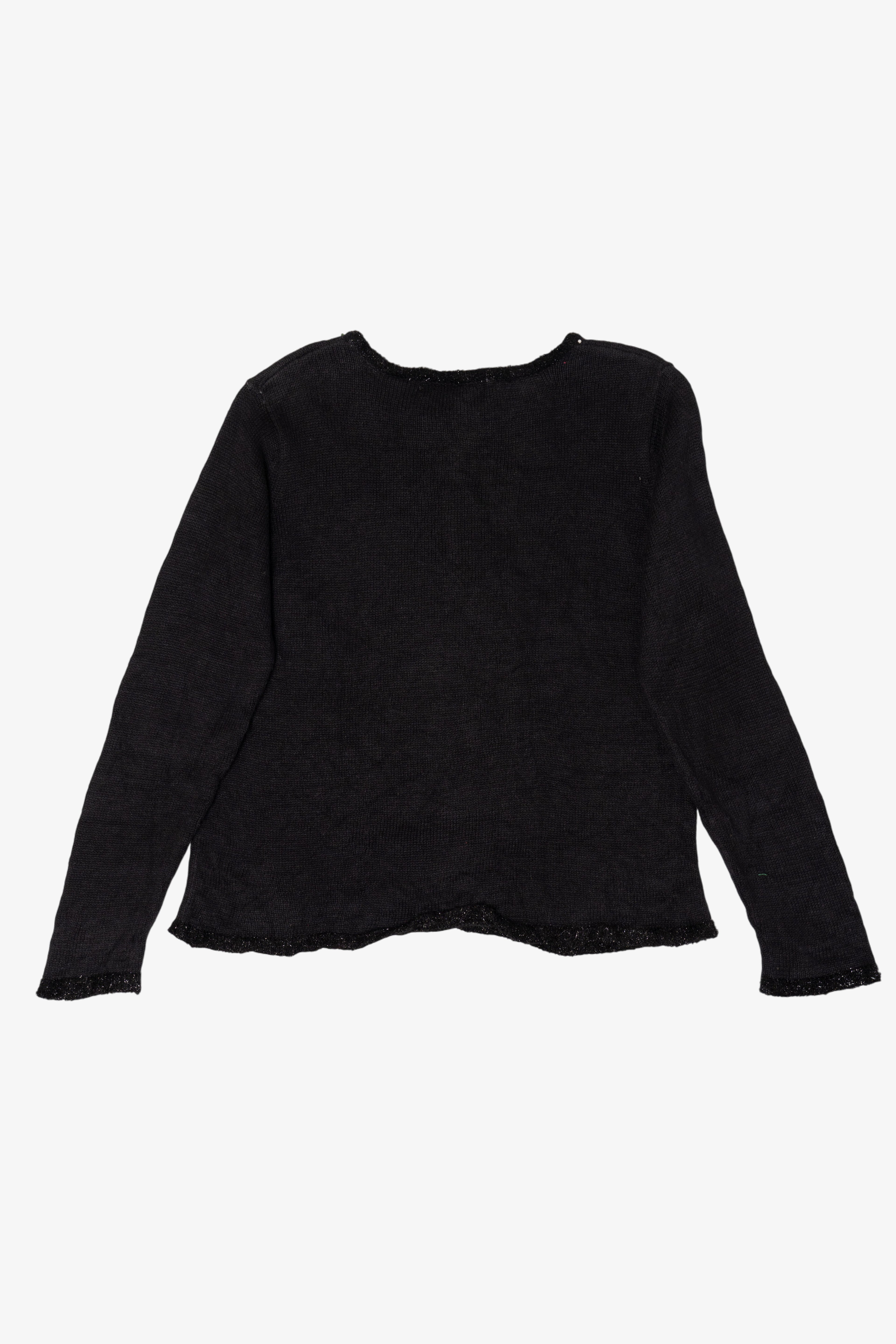 Vintage Black Carly St. Claire Present Tree Ugly Christmas Pullover (2000s)