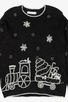 Vintage Black Victoria Jones Train Ugly Christmas Pullover (1990s)