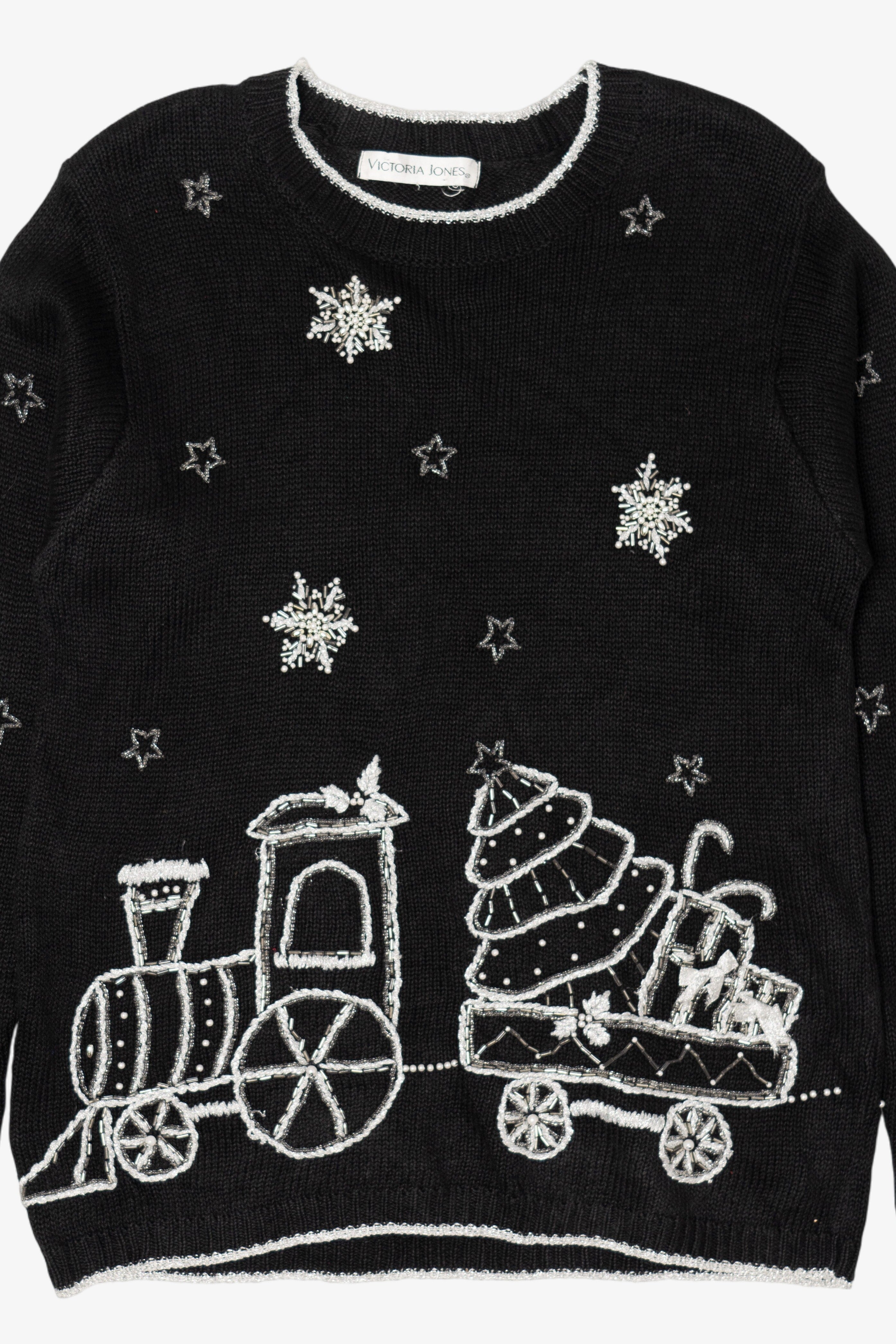Vintage Black Victoria Jones Train Ugly Christmas Pullover (1990s)