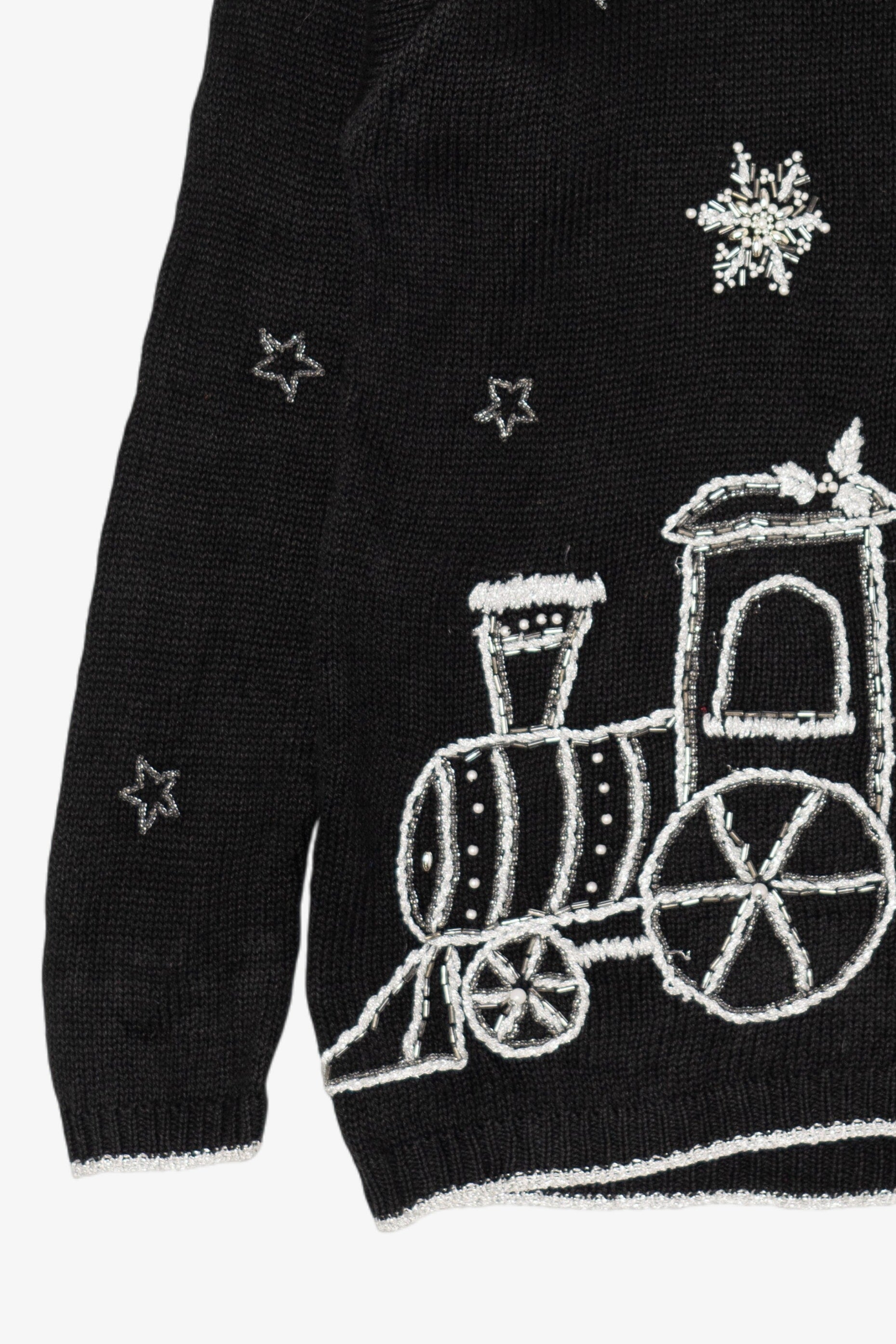 Vintage Black Victoria Jones Train Ugly Christmas Pullover (1990s)