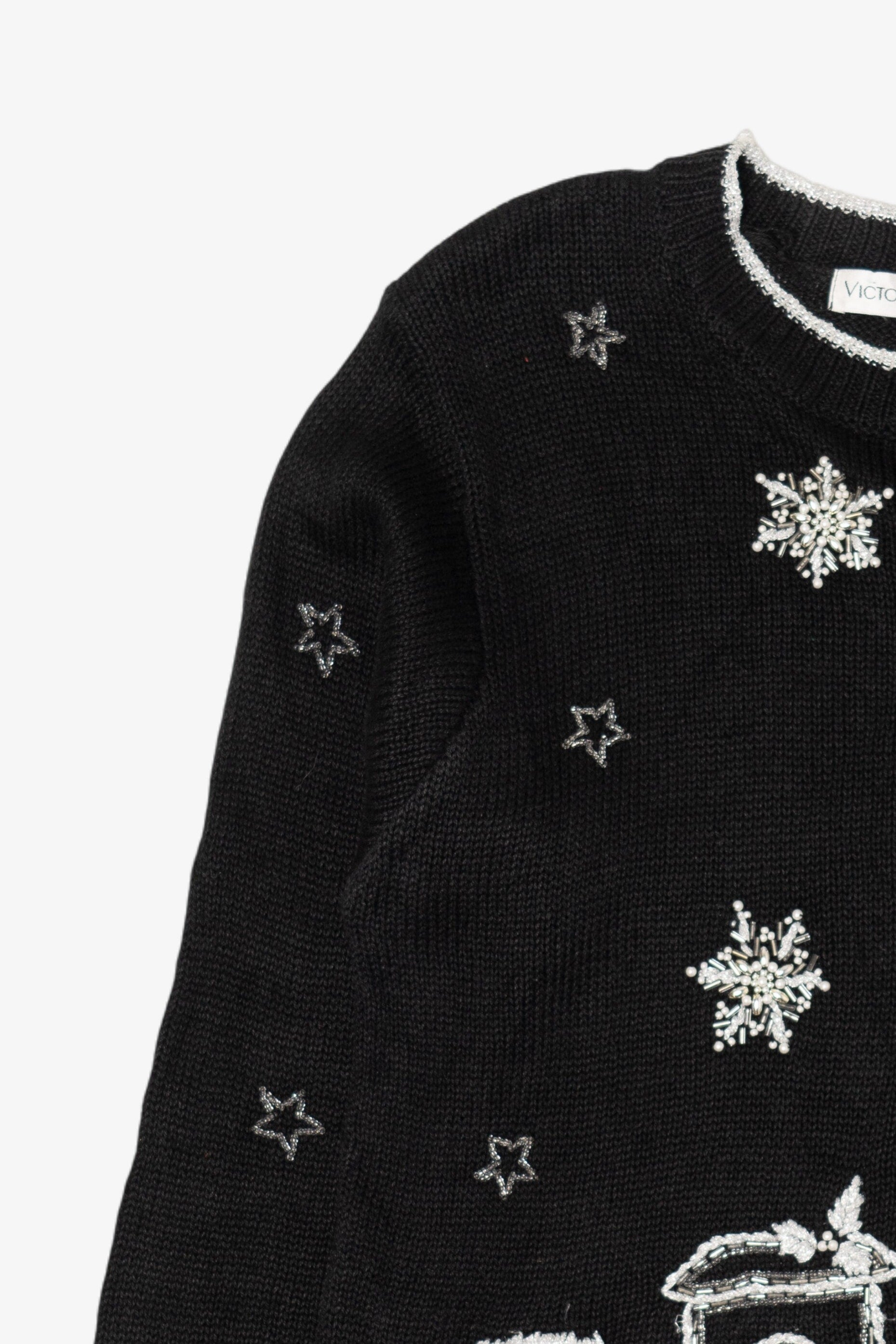 Vintage Black Victoria Jones Train Ugly Christmas Pullover (1990s)