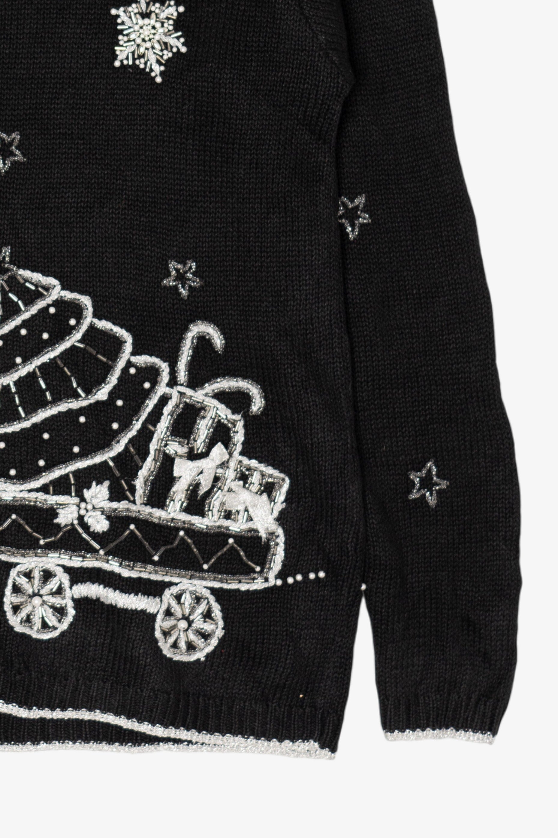 Vintage Black Victoria Jones Train Ugly Christmas Pullover (1990s)