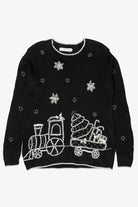 Vintage Black Victoria Jones Train Ugly Christmas Pullover (1990s)