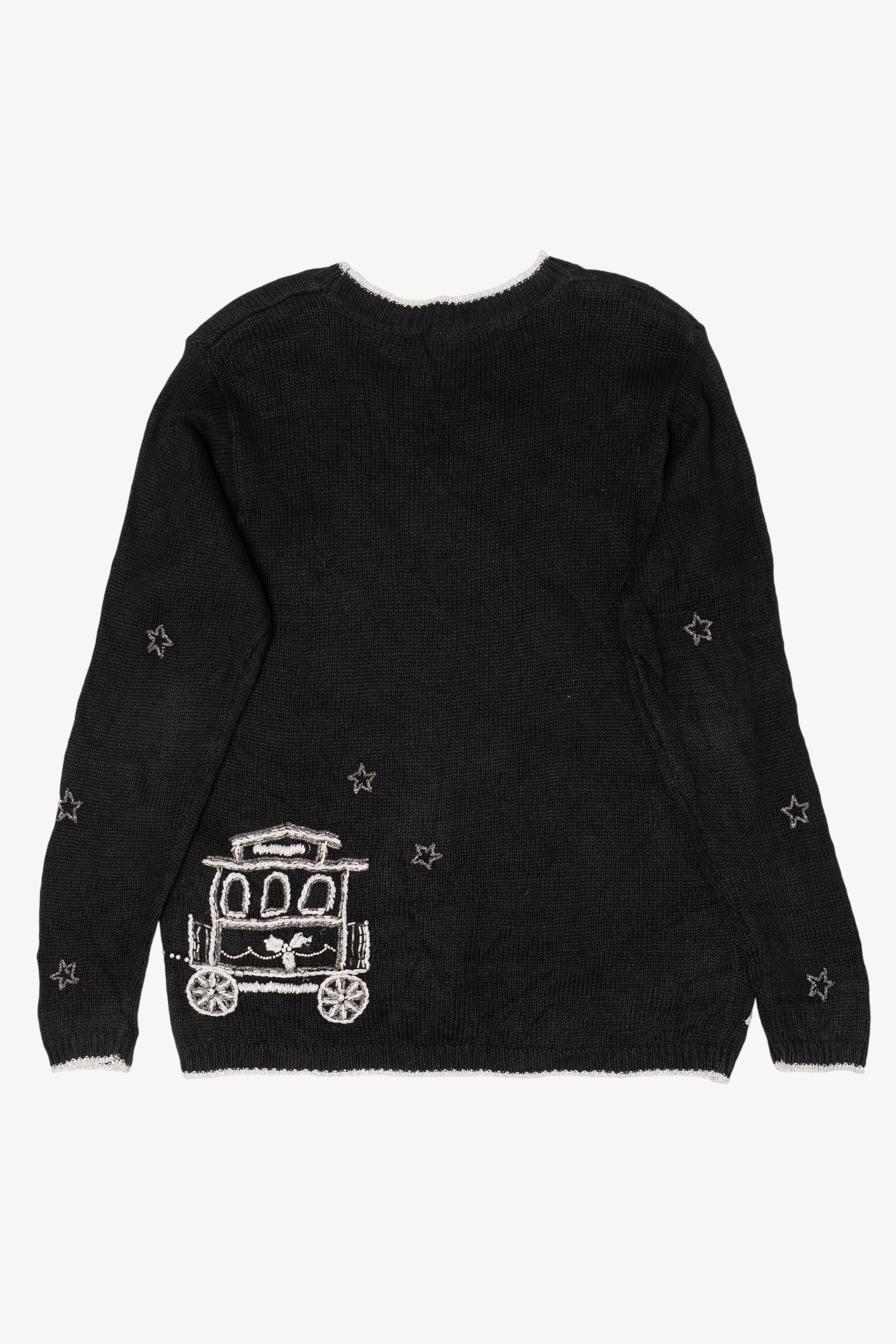 Vintage Black Victoria Jones Train Ugly Christmas Pullover (1990s)