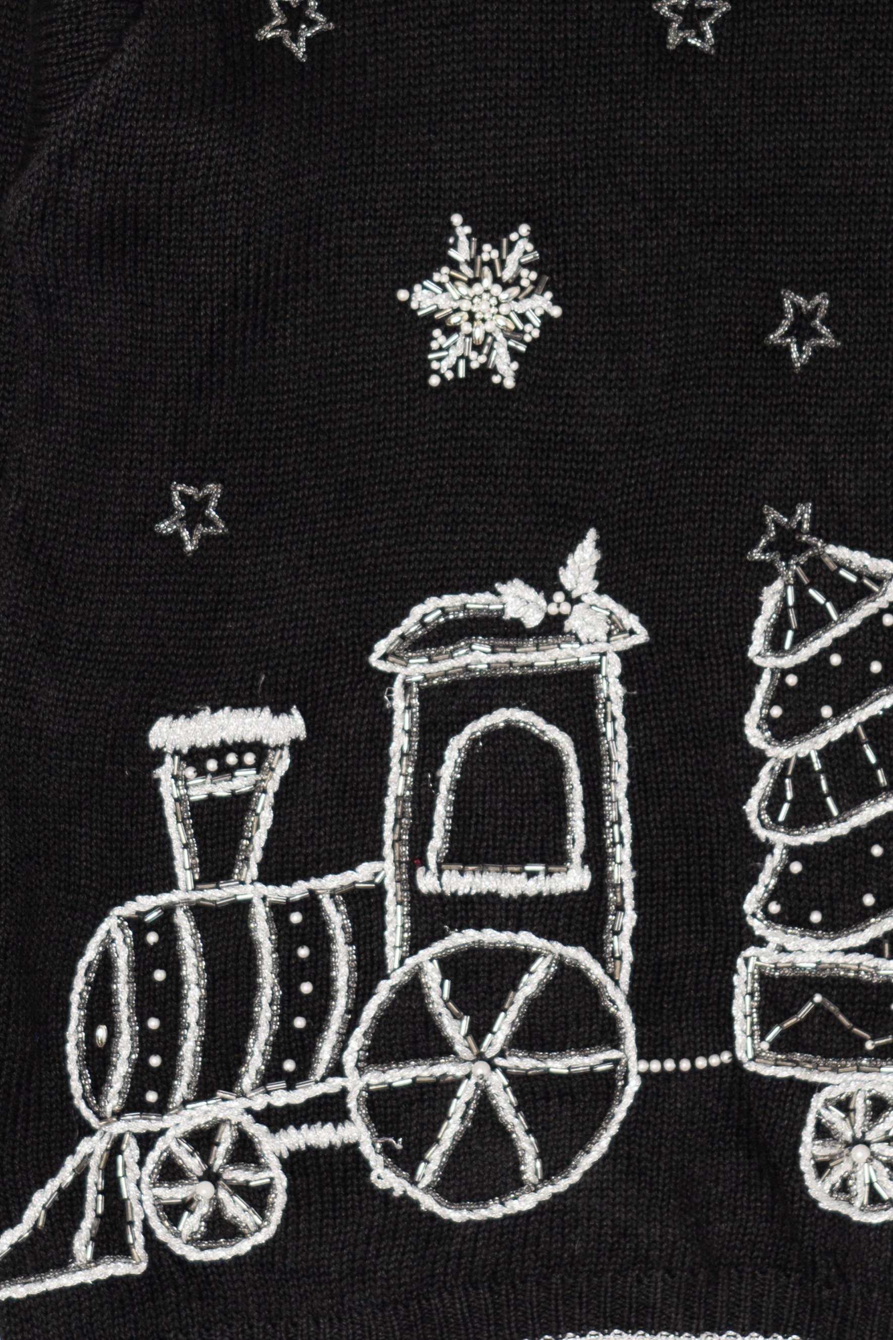 Vintage Black Victoria Jones Train Ugly Christmas Pullover (1990s)