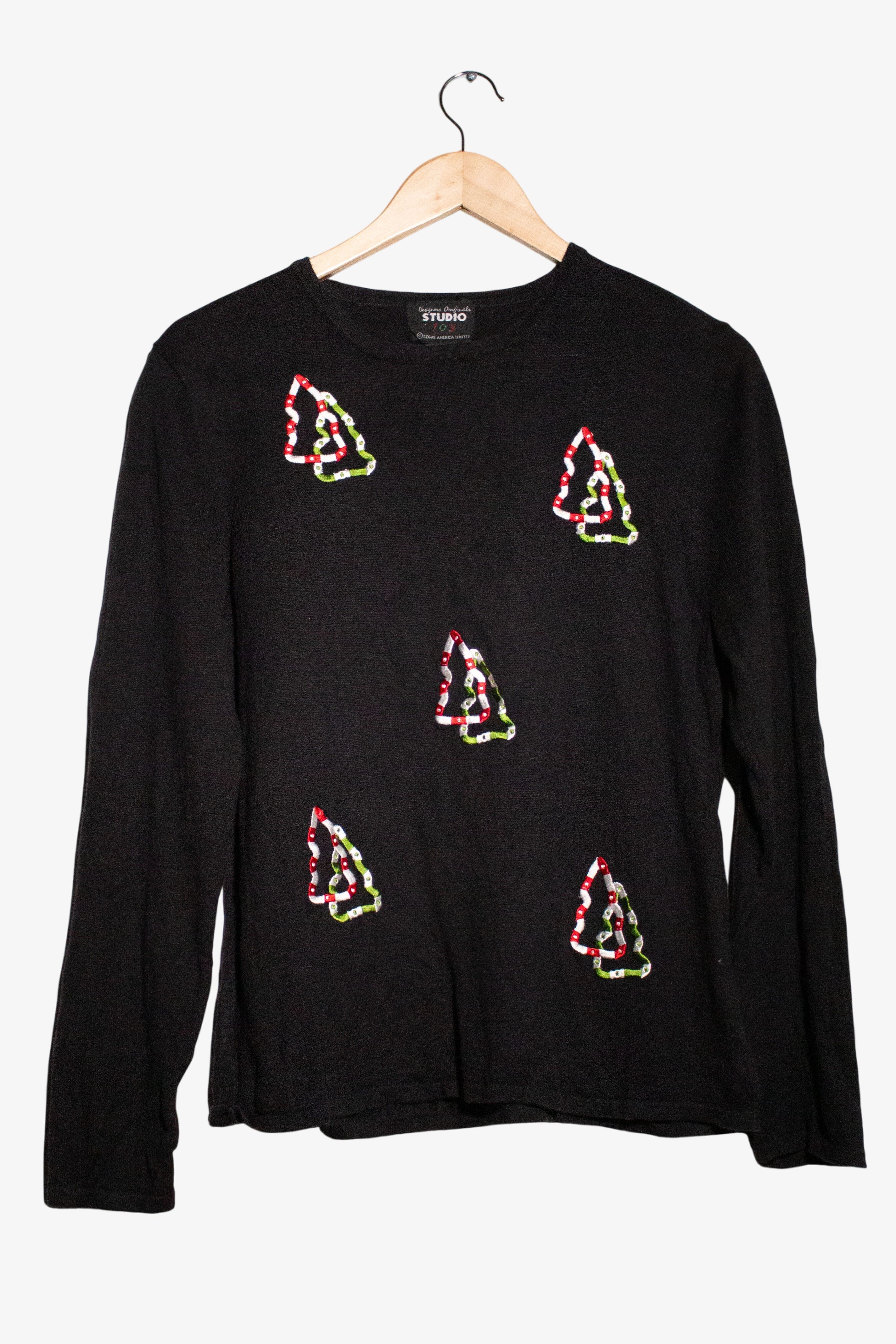 Vintage Black Trees Christmas Sweater (1990s)