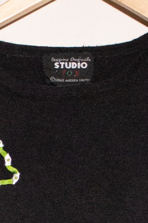 Vintage Black Trees Christmas Sweater (1990s)