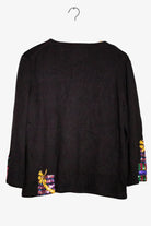 Vintage Black Sequin Gifts Christmas Cardigan (2000s)