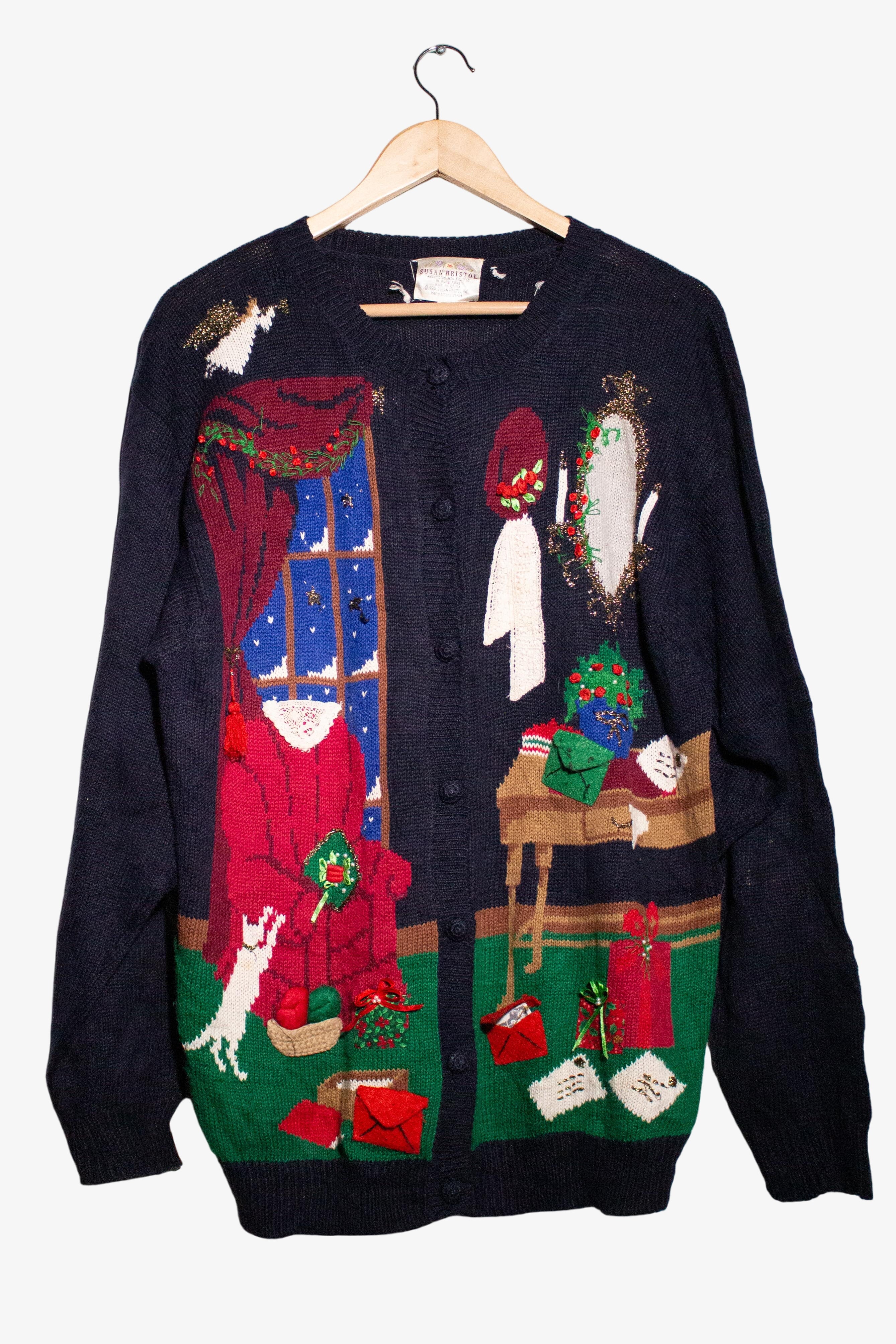 Vintage Letters To Santa Christmas Cardigan (1990s)