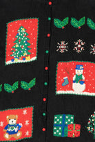 Vintage Black Ugly Christmas Cardigan (1990s)