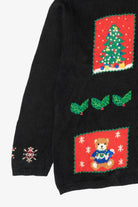 Vintage Black Ugly Christmas Cardigan (1990s)