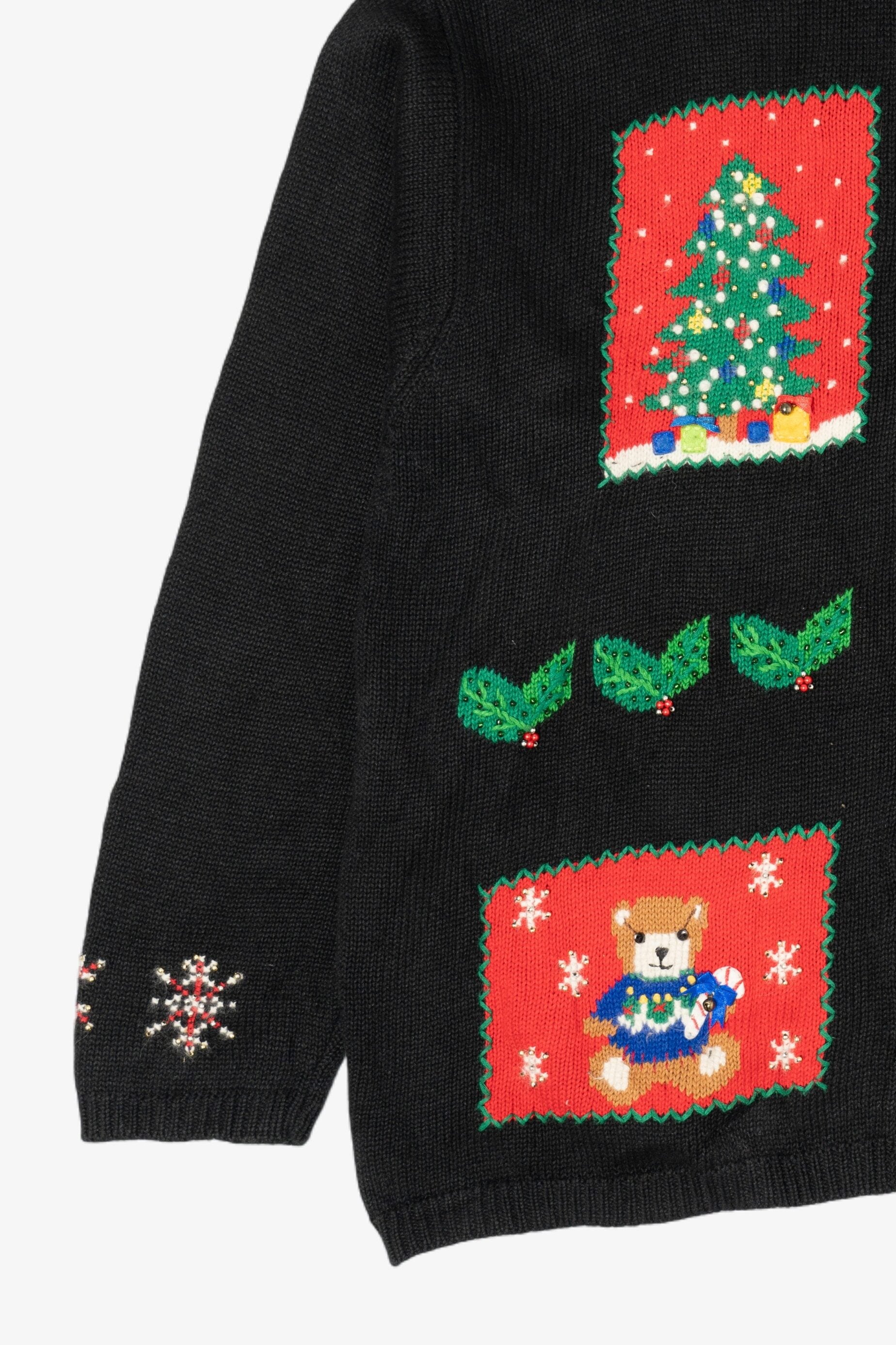 Vintage Black Ugly Christmas Cardigan (1990s)