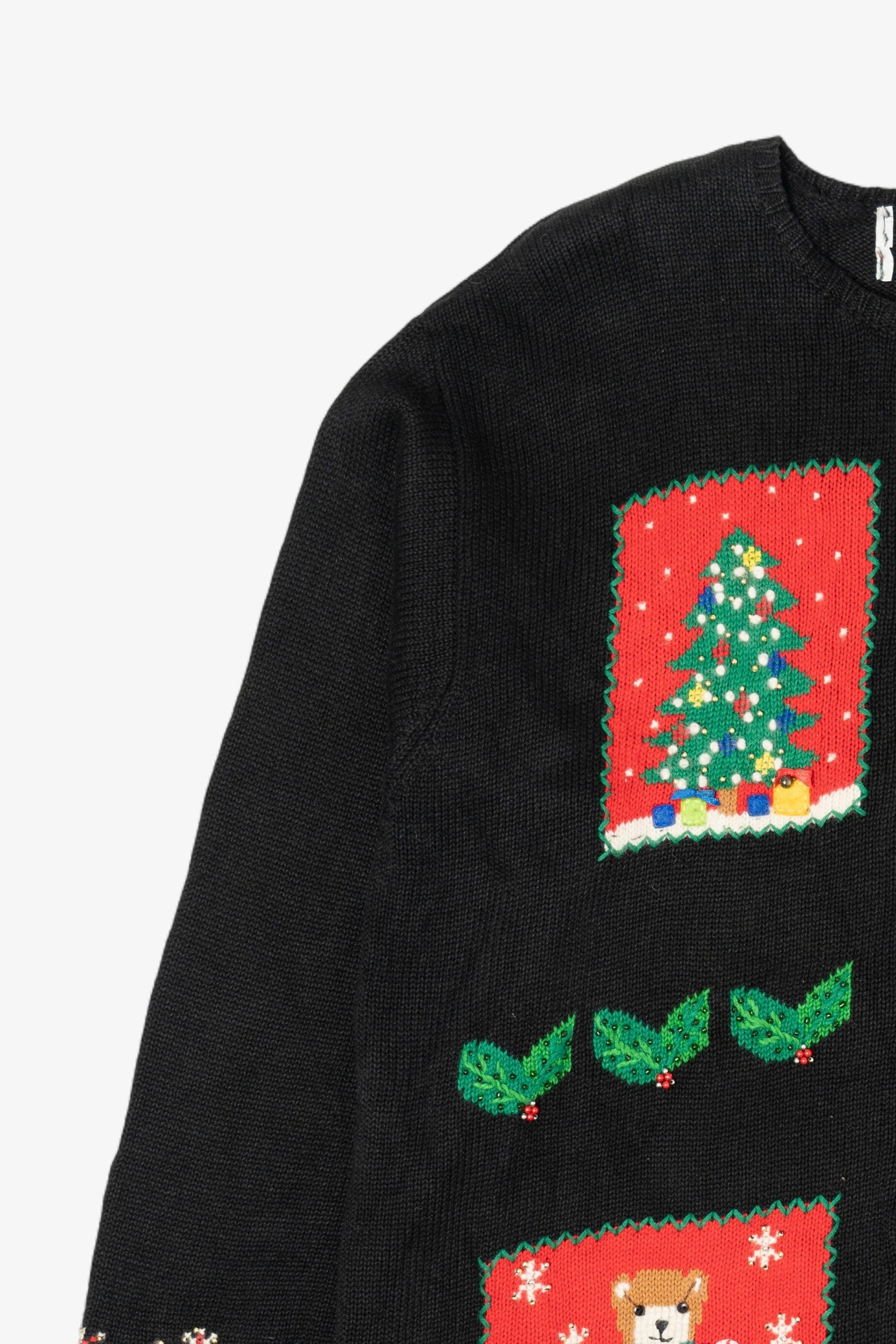 Vintage Black Ugly Christmas Cardigan (1990s)