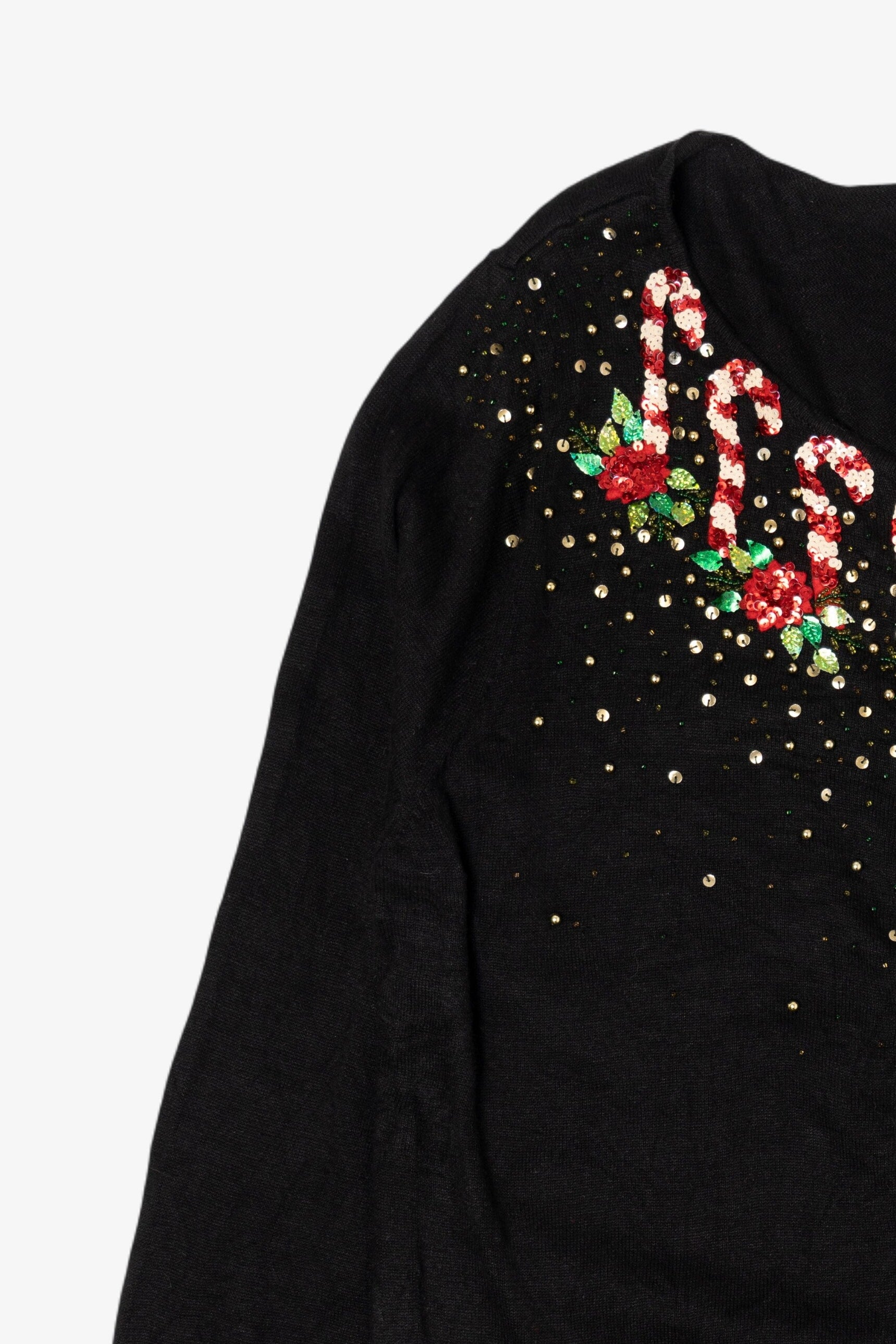 Vintage Lightweight Jack B. Quick Candy Canes Ugly Christmas Cardigan (2000s)