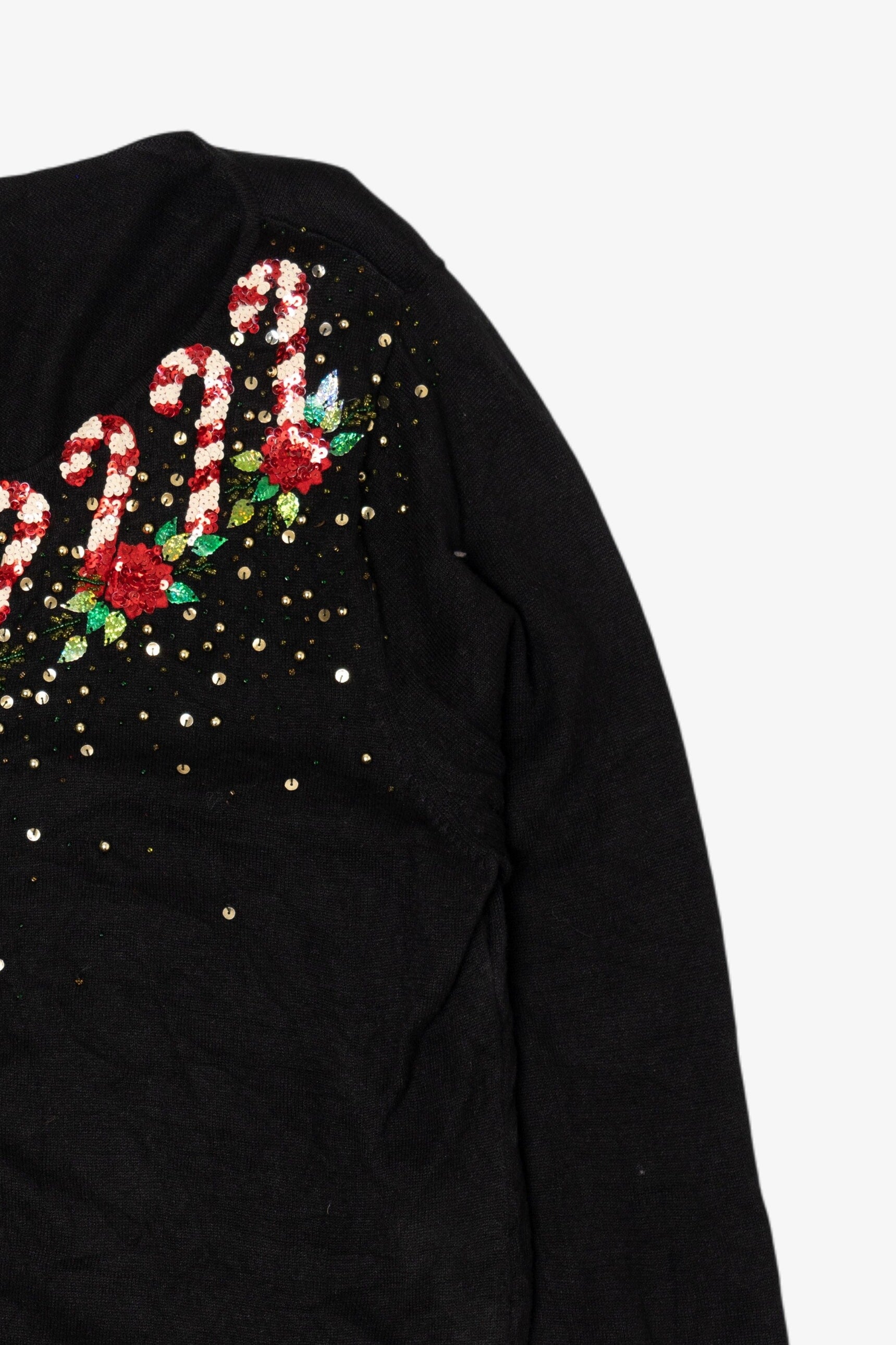 Vintage Lightweight Jack B. Quick Candy Canes Ugly Christmas Cardigan (2000s)