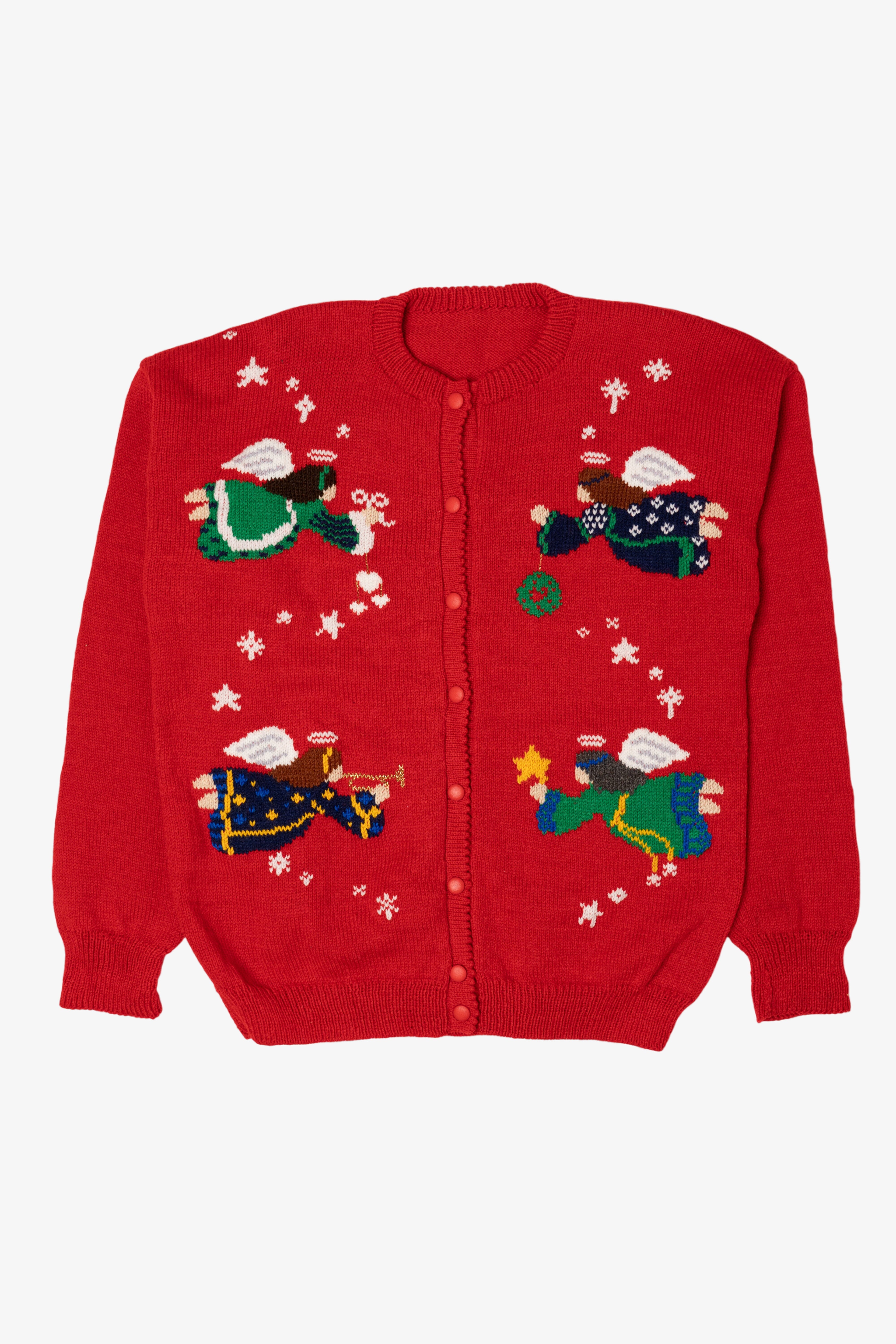 Vintage Red Angels Ugly Christmas Cardigan (1990s)