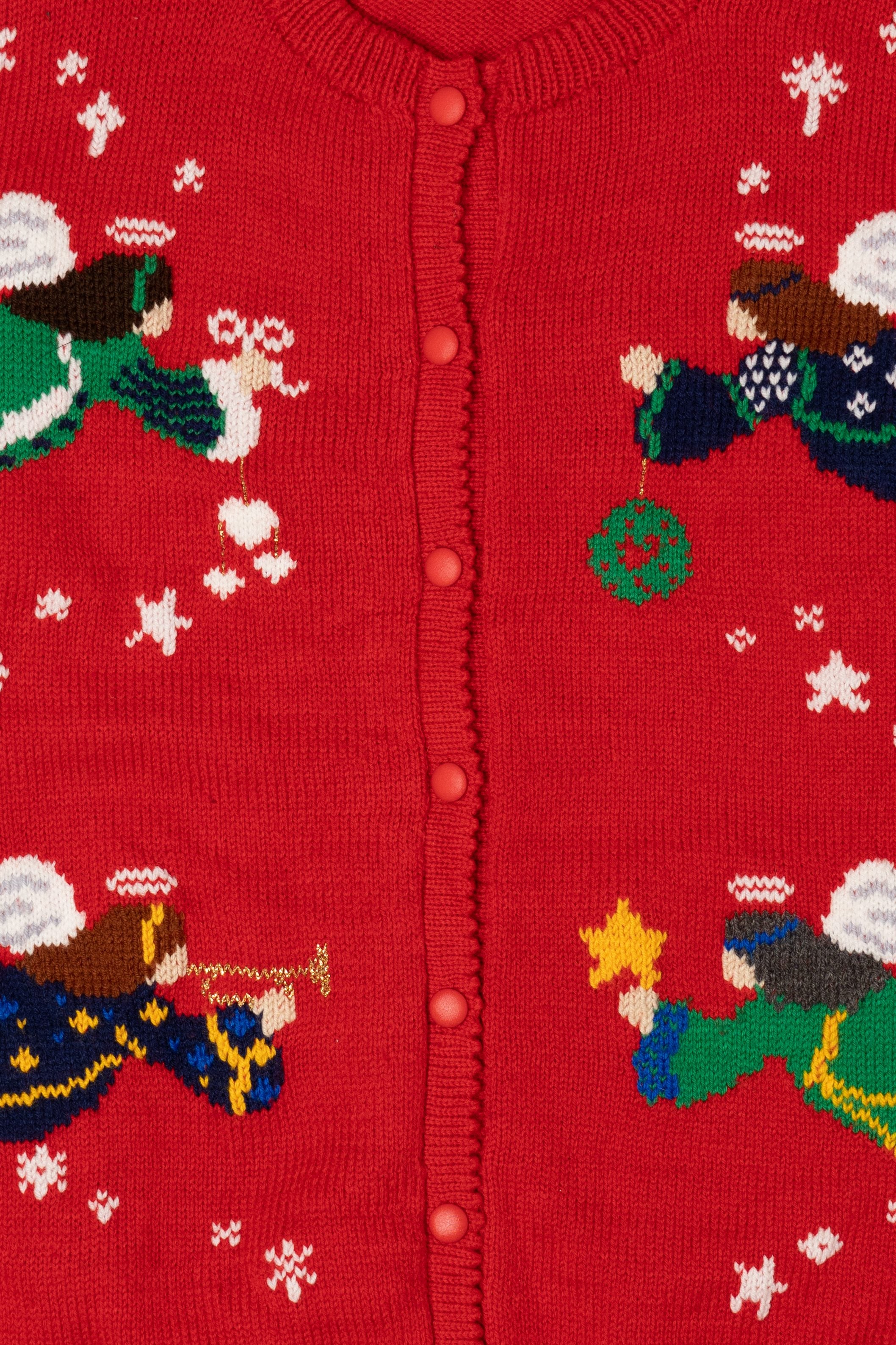 Vintage Red Angels Ugly Christmas Cardigan (1990s)