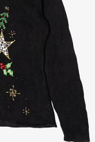 Vintage Y2k Lightweight Kikit Animal Print Stars Ugly Christmas Pullover (2000s)