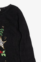 Vintage Y2k Lightweight Kikit Animal Print Stars Ugly Christmas Pullover (2000s)