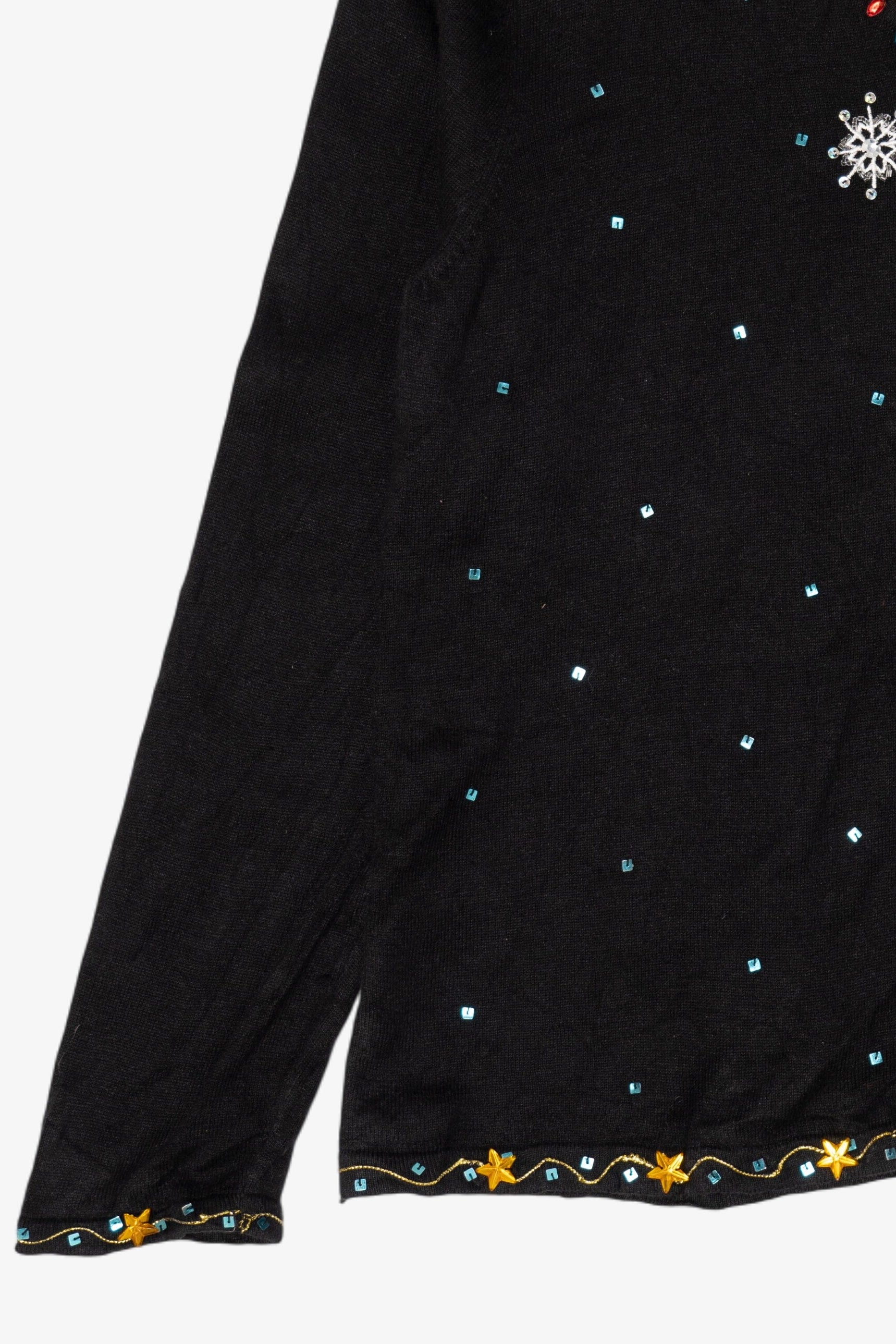 Vintage Y2k Lightweight Jack B. Quick Cowboy Boots Ugly Christmas Cardigan (2000s)