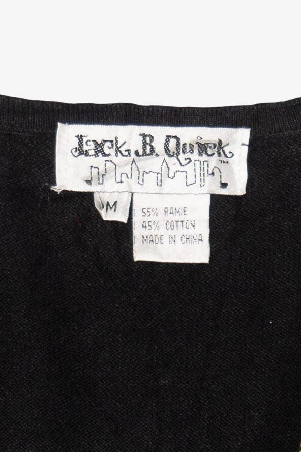 Vintage Y2k Lightweight Jack B. Quick Cowboy Boots Ugly Christmas Cardigan (2000s)