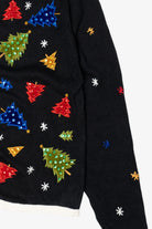 Vintage Black All Points Trees Ugly Christmas Cardigan (1990s)