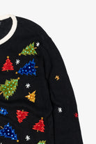 Vintage Black All Points Trees Ugly Christmas Cardigan (1990s)