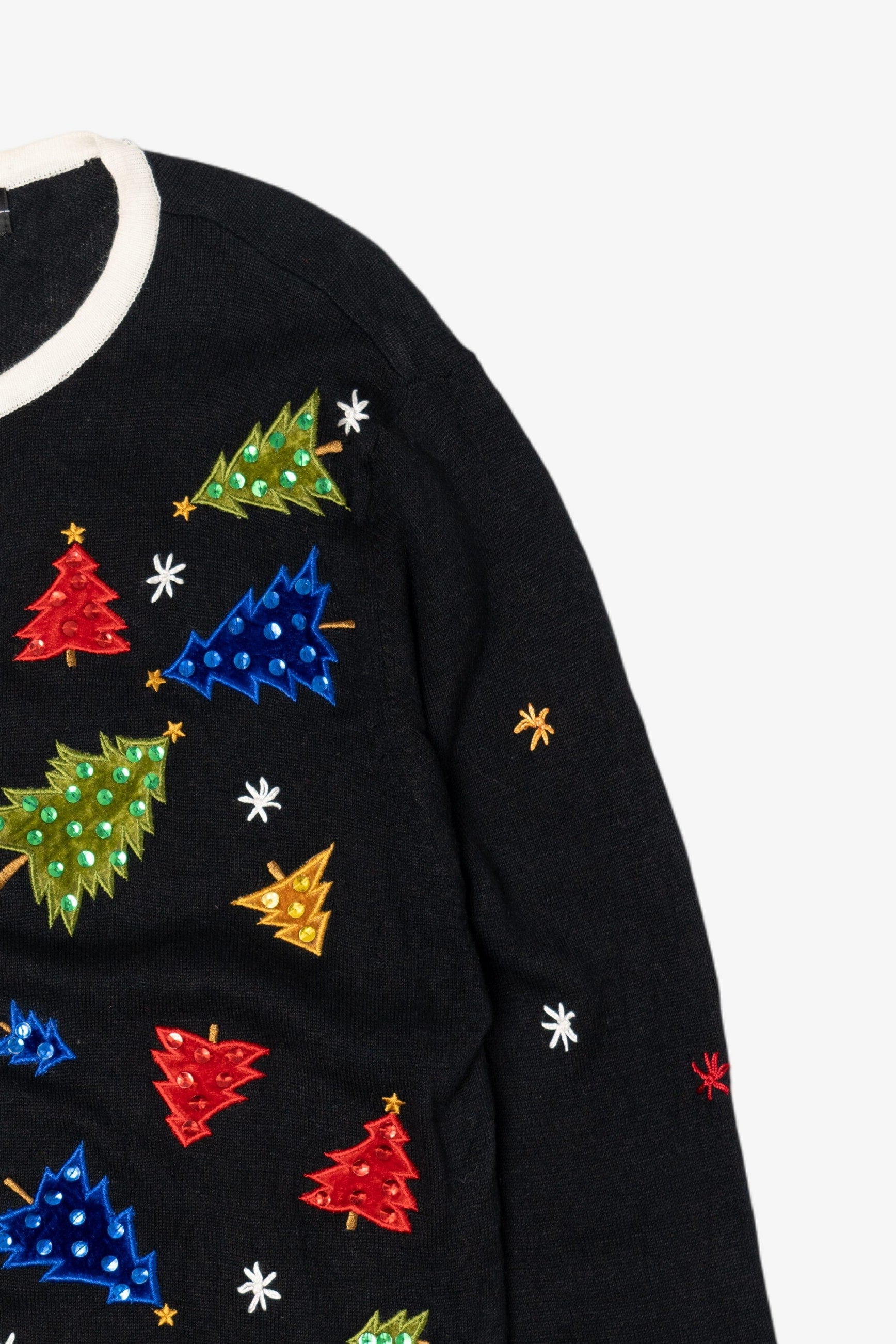 Vintage Black All Points Trees Ugly Christmas Cardigan (1990s)