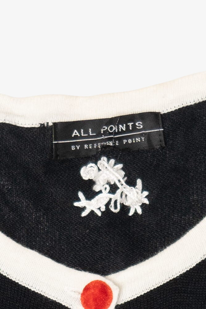 Vintage Black All Points Trees Ugly Christmas Cardigan (1990s)