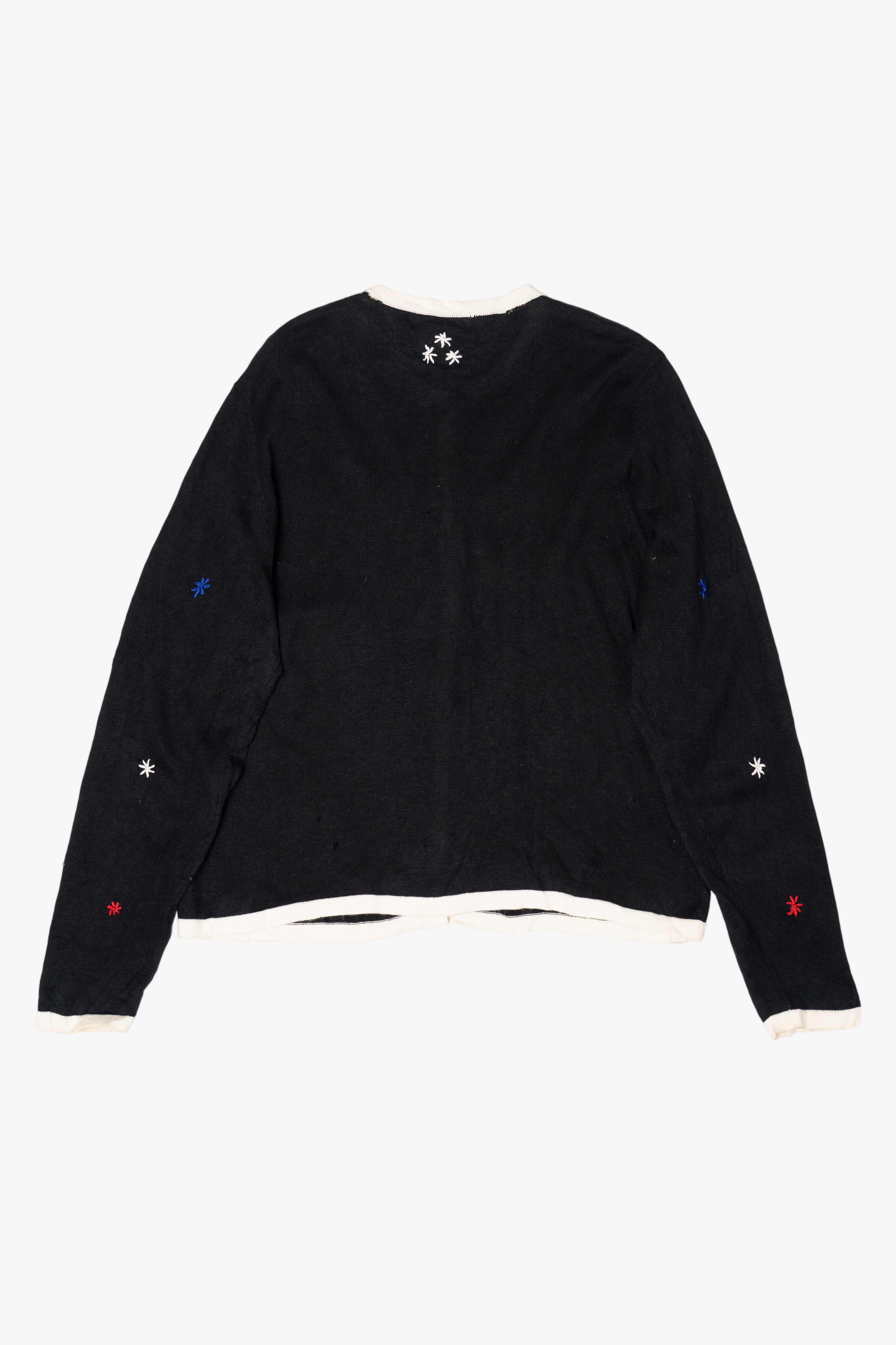 Vintage Black All Points Trees Ugly Christmas Cardigan (1990s)