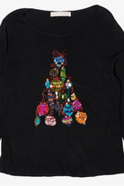 Vintage Black Lucia Burns Ornament Tree Ugly Christmas Pullover (2000s)