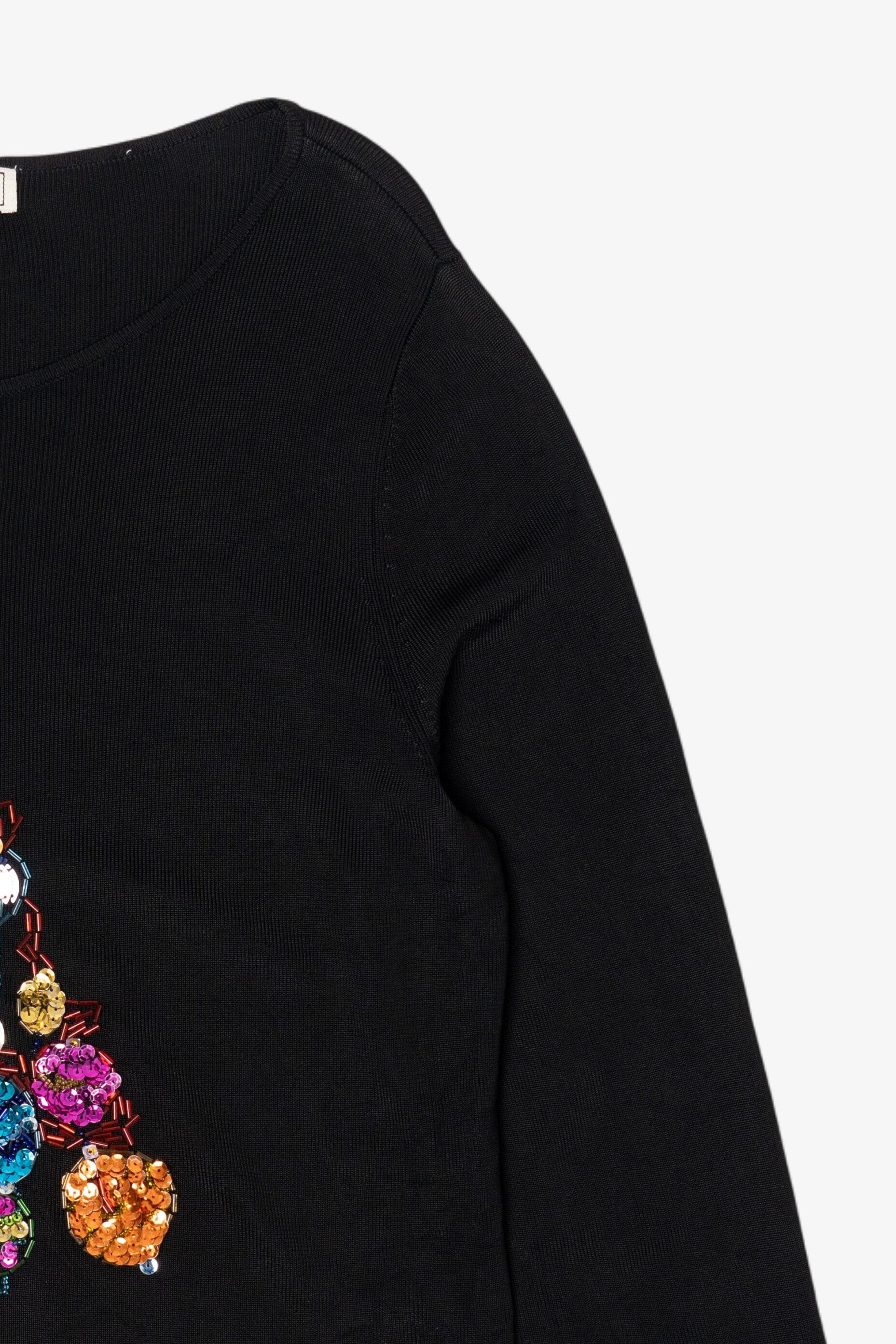 Vintage Black Lucia Burns Ornament Tree Ugly Christmas Pullover (2000s)