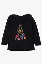 Vintage Black Lucia Burns Ornament Tree Ugly Christmas Pullover (2000s)