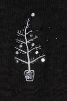 Vintage Black Basic Editions Trees Ugly Christmas Cardigan (1990s)