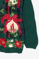 Vintage Green Tiara Ugly Christmas Cardigan (1990s)